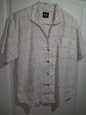 Vintage Dockers Button up 1991 Dockers Levis White Gold striped